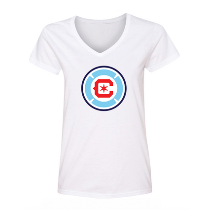 Women's Chicago fire Soccer V-Neck T-Shirt