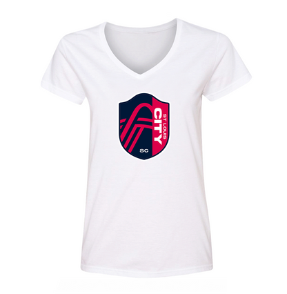 Women's St. Louis City Soccer  V-Neck T-Shirt